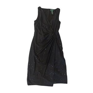 Lauren Ralph Lauren Black Sparkle Midi Dress